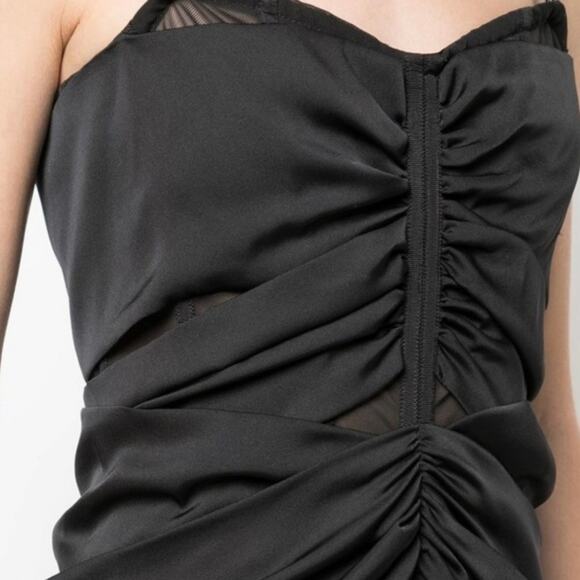 JONATHAN SIMKHAI Ruched‎ Strapless Jumpsuit Size 4 Black Minimalist Formal - Picture 4 of 16